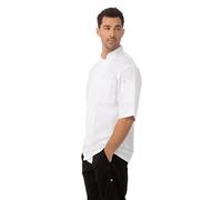 Chefs Works Montreal Cool Vent Veste de cuisine mixte à manches courtes, Blanc, L, Tour de poitrine : 112-117 cm, Veste de chef pour homme et femme, A914-L