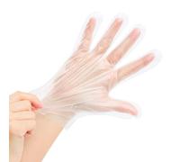 CHEFZOCO Lot de 100 gants jetables en plastique, gants en PE, gants en polyéthylène, adaptés pour la cuisine, le nettoyage, l'artisanat et la manipulation des aliments, taille universelle, lot de 100