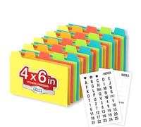Chell Lot de 25 intercalaires de 10 x 15 cm, poids lourd pour cartes flash et cartes de recettes, avec autocollants alphabétiques/vierges