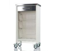 CHELSEA Desserte de cuisine en Inox 1 tiroir + 3 paniers + 1 rangement bouteille DHO Blanc