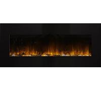 Chemin’Arte Cheminée Électrique Effet Flammes LEDs Murale Volcano XXL - Noire - 122x16x52cm - Conçue en France - Garantie 2 Ans