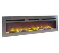 Chemin’Arte Cheminée Électrique Encastrable Brite INOX 3XL - Conçue en France - 152x17x45 cm - Garantie 2 Ans
