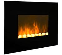 Chemin’Arte Cheminée Électrique LEDs Effet Flammes Murale Black Fire - Conçue en France - Garantie 2 Ans