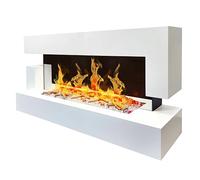 Chemin’Arte Cheminée Électrique LEDs Murale Design Quartz 3XL 150 cm - Blanche - Effet Flammes - Conçue en France - Chauffage 2000W Thermostat électronique - Garantie 2 Ans