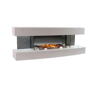 Chemin'Arte Cheminée électrique murale Lounge 120 cm Blanche Effet flammes LED 2000W