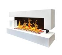 CHEMIN ARTE - Cheminée électrique Murale Quartz 120 cm - Effet Flammes LED, chauffage programmable, Télécommande