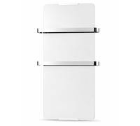 Chemin’Arte Sèche-Serviette Électrique Blanc 1200W - Radiateur Vertical - 120x6x46cm - 2 Barres Porte Serviettes - Conçu en France