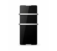 Chemin'Arte Sèche-serviette électrique 176 Noir 600W Vertical IP24 90x6x46 2 porte-serviettes inox
