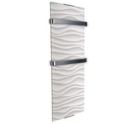 CHEMIN’ARTE Sèche-Serviette Électrique Ondulation 1200W - Radiateur Vertical - 120x6x46cm - 2 porte serviettes inox -Conçu en France