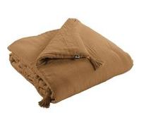 Chemin de Lit 90x200cm Capitonné Gaze de Coton Camel - OUREA - ALTOBUY Marron G