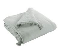 Chemin de Lit 90x200cm Capitonné Gaze de Coton Eucalyptus - OUREA - ALTOBUY Vert G
