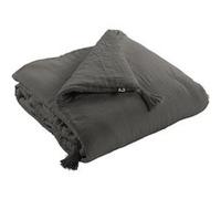 Chemin de Lit 90x200cm Capitonné Gaze de Coton Granit - OUREA -