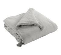 Chemin de Lit 90x200cm Capitonné Gaze de Coton Nuage - OUREA - ALTOBUY Gris G