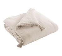 Chemin de Lit 90x200cm Capitonné Gaze de Coton Pampa - OUREA - ALTOBUY Beige G