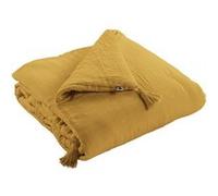 Chemin de Lit 90x200cm Capitonné Gaze de Coton Safran - OUREA -