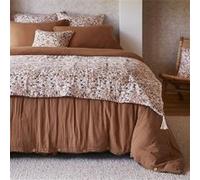 Chemin de Lit 90x200cm Gaze de Coton Blanc Imprimé Fleur Détail 4 Pompons - ADONIS - ALTOBUY Blanc G
