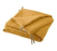 Chemin de Lit 90x200cm Lin Lavé Coloris Miel - MARGAUX -