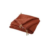 Chemin de Lit 90x200cm Lin Lavé Coloris Paprika - MARGAUX -