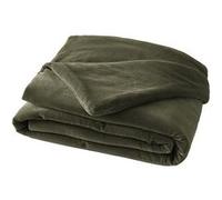 Chemin de Lit 90x200cm Velours de Coton Coloris Thym - HARRIS - ALTOBUY Vert G