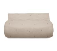 Chemin de lit capitonné en mousseline de coton 80x200 cm ANDROS beige ficelle