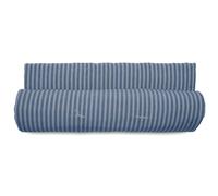 Chemin de lit coton lavé 80x200 cm LILI DÉCO bleu marine