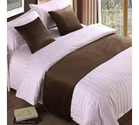 Chemin de lit double en velours doux décoratif - Couvre-lit de luxe pour pied de lit, écharpe, serviette d'extrémité de lit, pour hôtel, chambre à coucher, chambre de mariage - Marron - 210 x 50 cm
