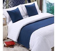 Chemin de Lit Doux Bleu Marine - Écharpe Tendance - Tapis d'Extrémité Moderne pour Salon, Chambre à Coucher, Hôtel - Couleur Unie - Décoration de Maison - 260 x 50 cm