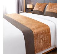 Chemin de lit en Tissu Jacquard de Luxe léger, écharpe de lit Double Taille King de qualité hôtelière pour Chambre l'hôtel, Couvre-lit Simple décoration literie-Orange|| 50x210cm for 1.5m Bed
