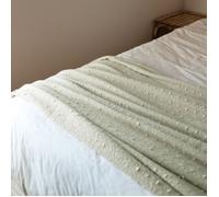 Chemin de lit / Étole aspect mohair à pois Vert 75x190 cm