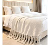 Chemin De Lit Luxe Discret Écharpe De Lit, Linge De Bout De Lits Lavable Couvre-Lits, Couverture Multifonction pour Sieste, Déco Chambre Hôtel Gîte-White||1 Pillowcases(45X45cm)