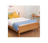 Chemin de lit matelassé jersey bleu océan 50x220