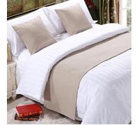 Chemin de lit Premium pour Pied de lit, écharpe de lit de Couleur Unie Couvre-lit en Lin de Coton Décoration de la Maison Label