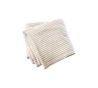 Chemin de lit ROMELIA gaze de coton tissé rayé 90x200cm beige