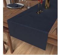 Chemin de table 40x180 cm LUXURY bleu nuit, par Soleil d'Ocre