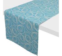 Chemin de table 45x150 cm Jacquard 100% coton SPIRALE bleu turquoise