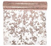 Chemin de Table à Paillettes Or Rose en Polyester pour Mariage | Rouleau 50cm X 4,57 M, Texture Brillante Bronzée, pour Bouquets et Loisirs Créatifs