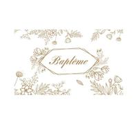 CHEMIN DE TABLE BAPTÊME FLEURI 30CMX5M Or / Blanc