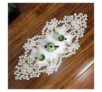 Chemin de table brodé en dentelle pour décoration de fête de mariage 40 x 110 cm Blanc Nappe décorative élégante avec motif de dentelle délicate Parfait pour les occasions spéciales (couleur : blanc,