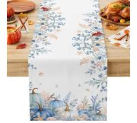 Chemin de table citrouilles de Thanksgiving, 33 x 152,4 cm, automne, campagne, étoile de mer, coquillage, feuille de corail, décoration de table pour cuisine, salle à manger, banquet, fête de vacances