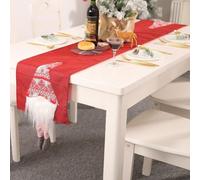 Chemin De Table De Noël 180x33cm Design pour rudolph Avec Jambes | Fabriqué en tissu Design scandinave du Père Noël Convient pour décoration festive pour cheminée table