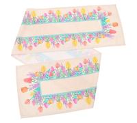 Chemin de Table Décoratif Tulipe Imperméable en Polyester pour Centrale | Facile à Nettoyer, Protège des Taches et Rayures, pour Îlot la Cuisine, Buffet, Patio Extérieur