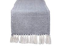 Chemin de Table en Coton tressé DII, Parfait pour l'été, Les fêtes et Une Utilisation Quotidienne. Tressé 15x72 Bleu (French Blue)