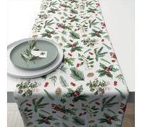Chemin de table en coton Verdure d'hiver 40 x 150 cm