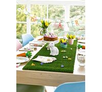 Chemin de Table en Herbe Artificielle - Chemin de Table Vert Réutilisable - 1,5 m Utilisation Intérieure - Décorations de Pâques, Printemps, Été, Herbe Mousse pour Jardin de Fées, Thème Football, Vert