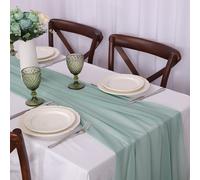Chemin de Table en mousseline de soie, nappe verticale pour décorations de Table, tissu brillant, décorations de joyeux noël, décoration de mariage, 2026 sage green