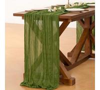 Chemin de table en mousseline de soie vert olive, linge de table en mousseline de soie bohème. Convient pour la décoration de mariage, les réceptions de mariage intérieures/extérieures, les mariages c