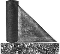 Chemin de table en non-tissé Anstore noir, rouleau de 23 cm x 30 m, nappe noire ornée de 150 petits cœurs décoratifs, nappe en non-tissé pour table à manger, mariages, anniversaires, ruban décoratif p
