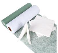 Chemin de table en non-tissé vert sauge avec dentelle et serviettes pour