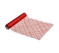 Chemin de Table en Tissu Carreaux 28x500cm Rouge