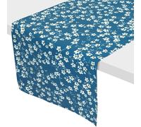 Chemin de table enduit 45x150 cm AMANDIER Bleu